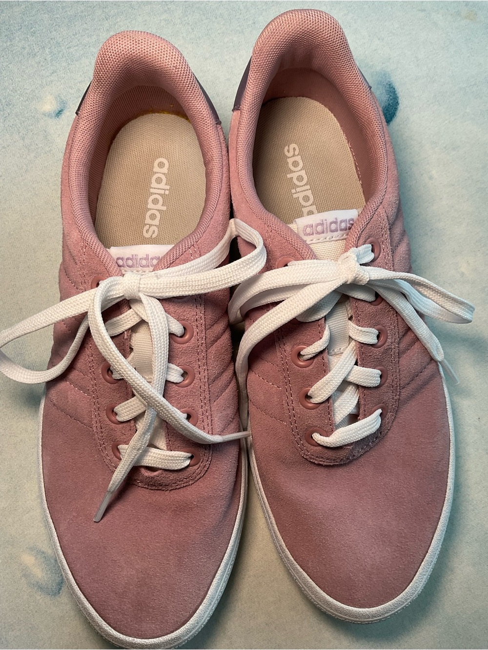 adidas Women's Lavender Suede Sneakers with White Laces